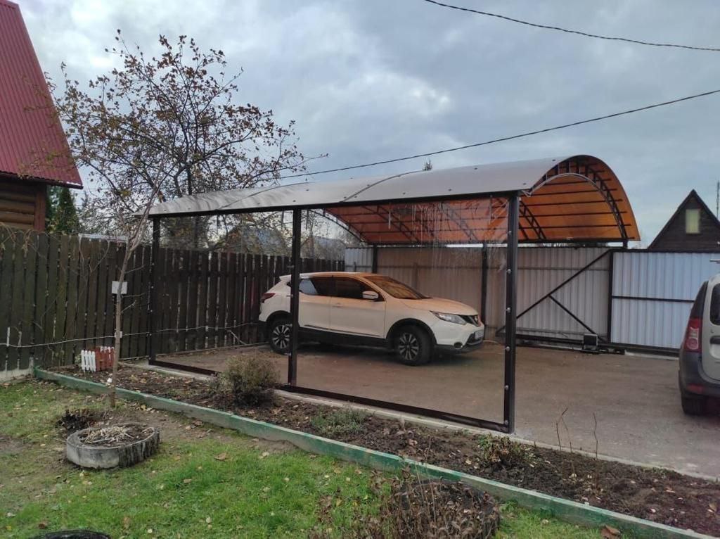 Прозрачные шторы ПВХ для навеса под автомобиль в посёлке Яковлево
